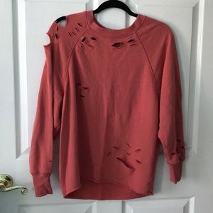 Distressed Aerie coral sweater